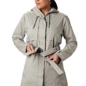 Columbia Pardon My Trench Rain Jacket Women’s Medium, Grey/Tan, worn 3 times